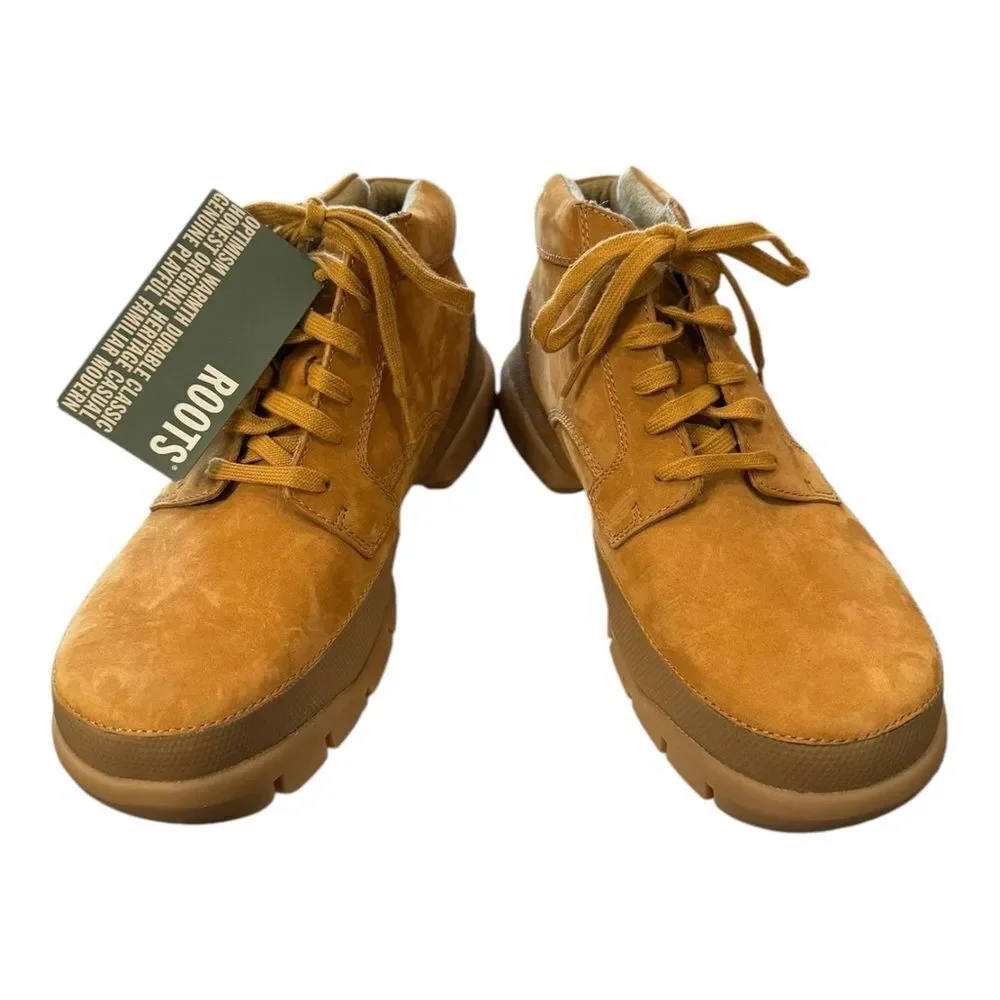New ROOTS Men's Tan Suede Leather Lace Chukka Boots Sneakers 10